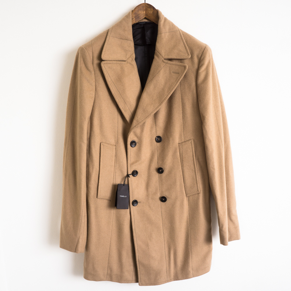 新品★ TONELLO ウール カシミア ダブルチェスターコート 50 ダブル コート カシミヤ トネッロ デザイナーは イザイア ベルベスト 活躍拍卖