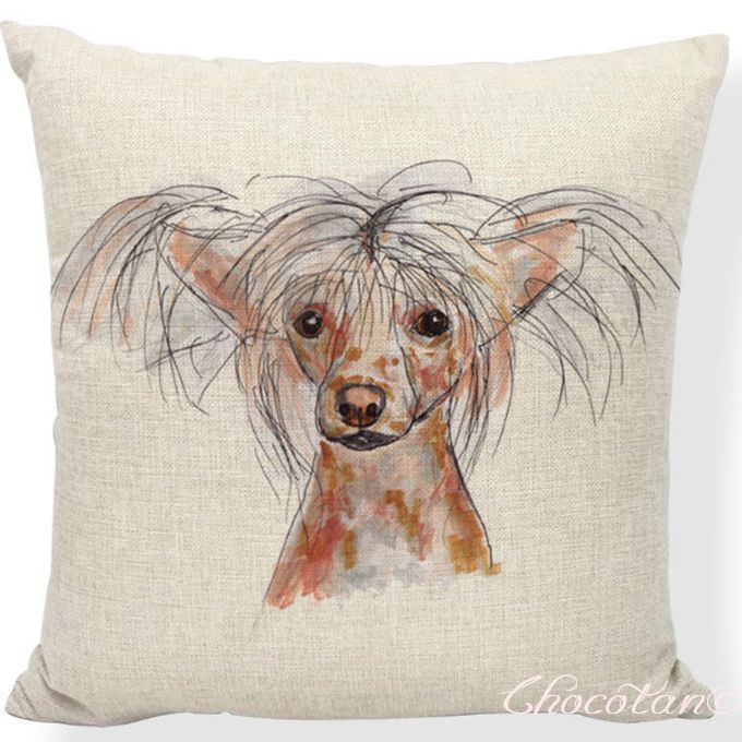 【送料無料】チャイニーズクレステッド B クッションカバー【新品】拍卖