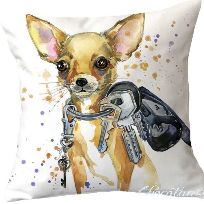 【送料無料】チワワ プリティ⑤ ピーチスキン クッションカバー【新品】拍卖