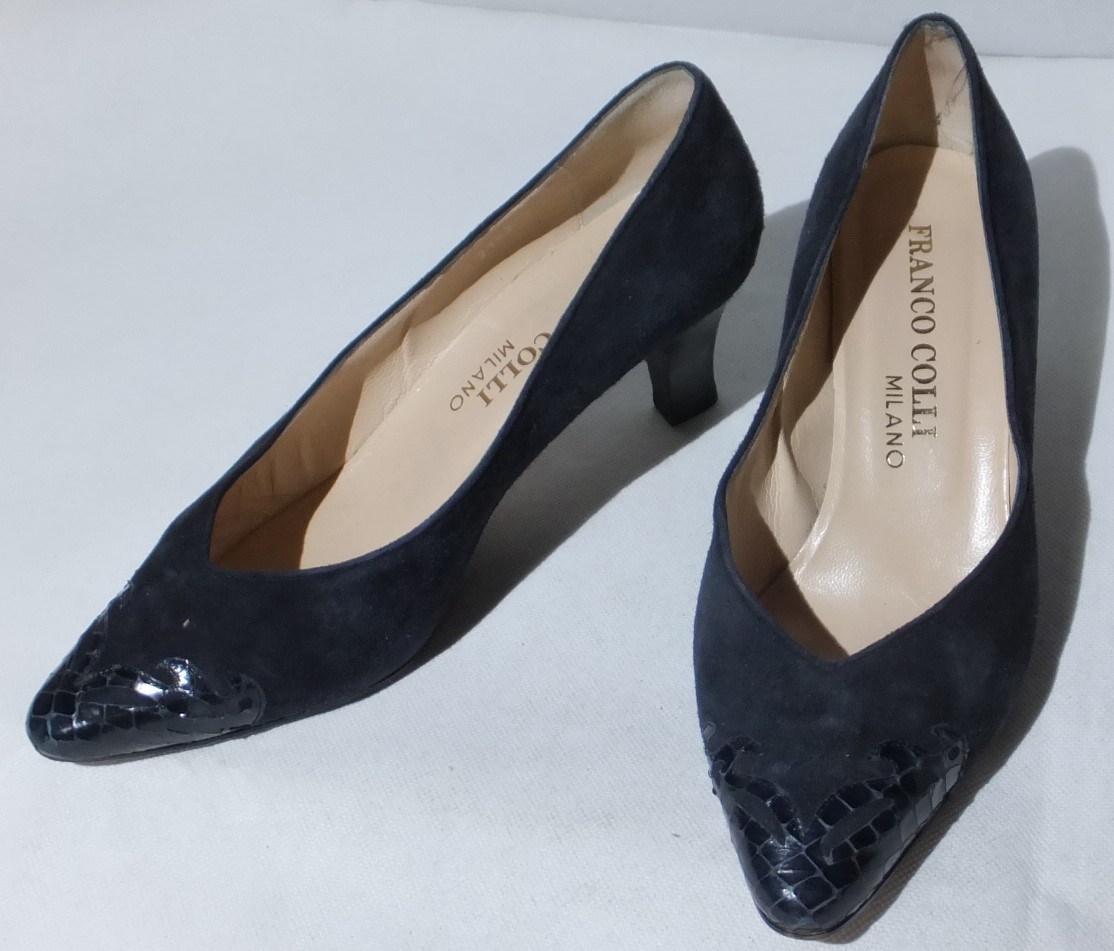 FRANCO COLLI フランココッリ パンプス 黒 37 (約23.5cm)★Mw1561拍卖