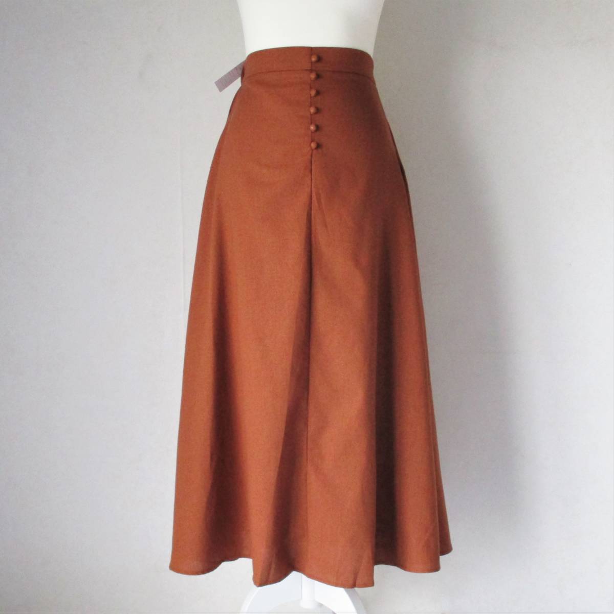 ☆新品☆sango NOFALL ノーフォール☆麻混Aラインロングスカート size 記載なし キャメル【圧縮発送】拍卖