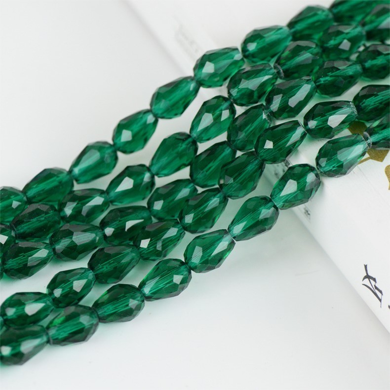 8×12mm 雫ビーズ クリスタルガラス パーツ しずく 多面カット 送料無料 1連売り拍卖