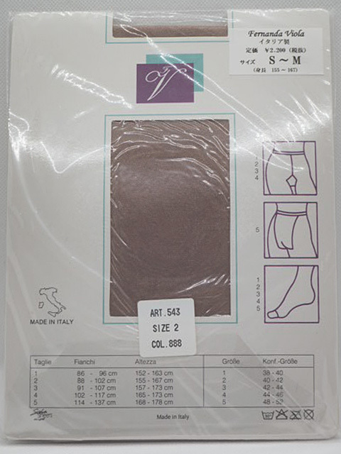 新品未使用 No2 イタリア製 フェマンドゥ ヴィオラ ストッキング&タイツ・サイズS-M・COL/888・221219拍卖