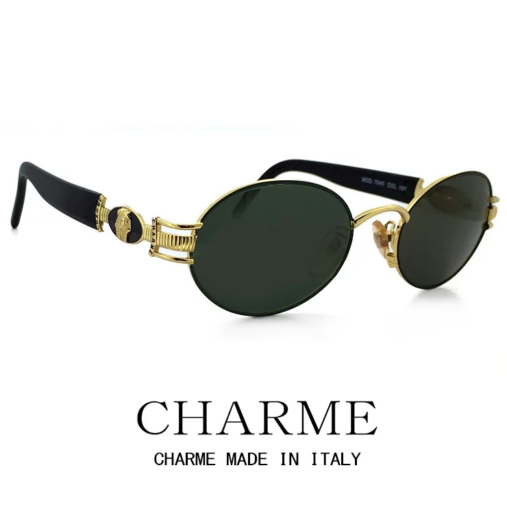 未使用 CHARME (シャルム) サングラス 7540-101 レトロ ヴィンテージ クラシック メンズ レディース ラウンド オーバル拍卖