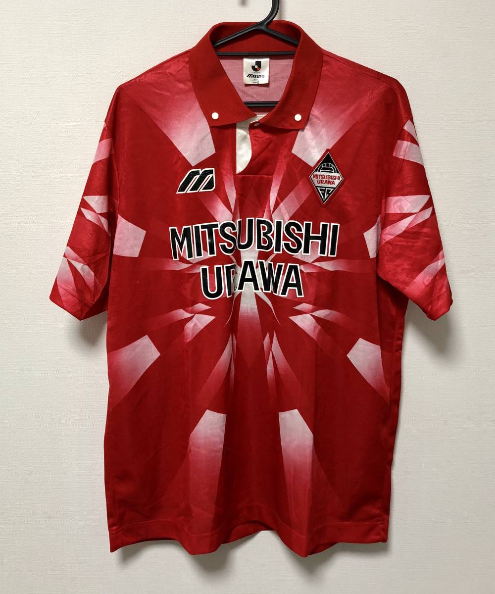 激レア 美品 ミズノ 浦和レッズ 1995-1996年モデル 1st ホーム ブリリアントカット柄 ユニフォーム サイズO 日本製拍卖