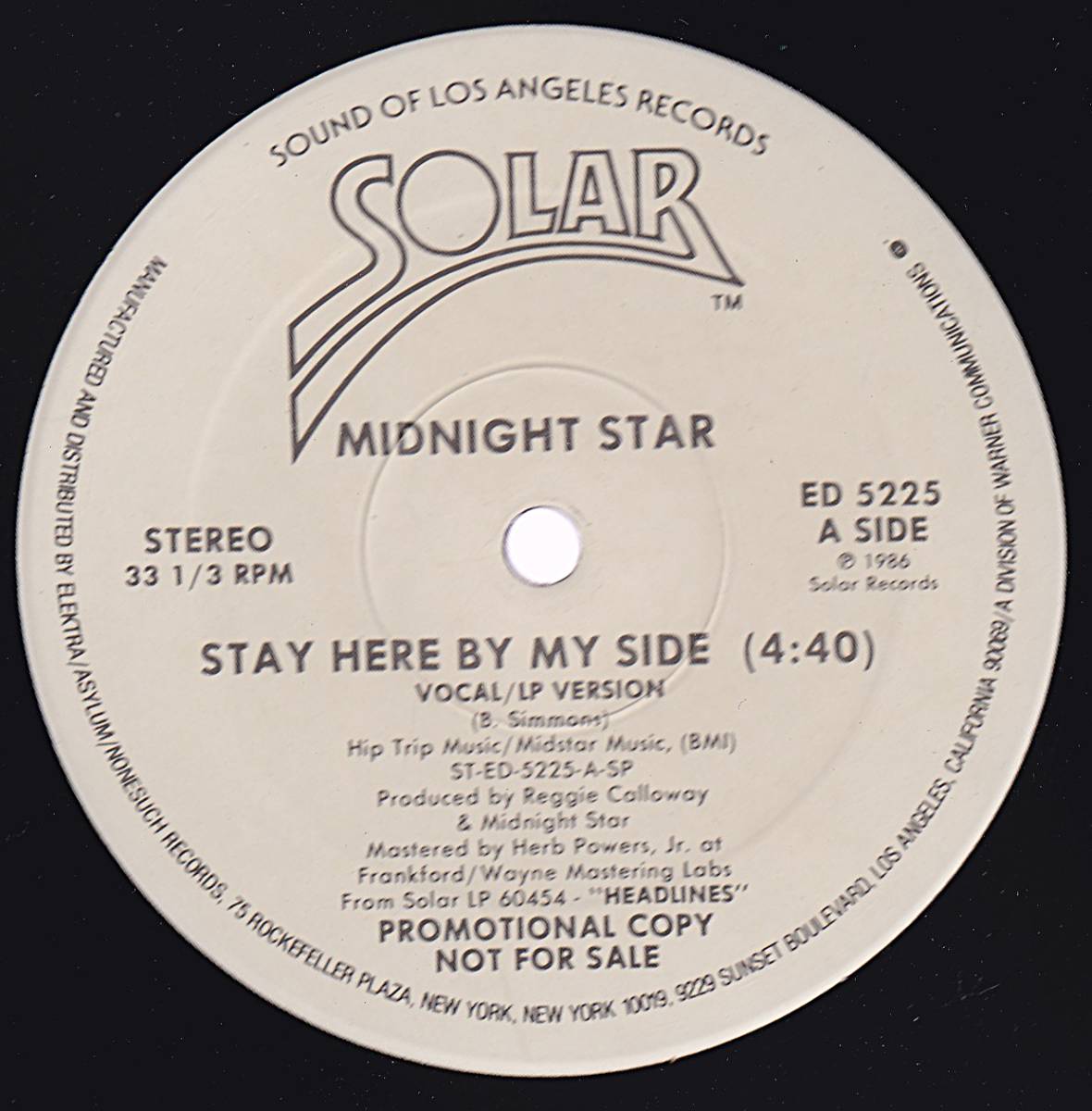 ダンクラ12inch★MIDNIGHT STAR / Stay here by my side★promo only・U.S.盤・Solor★拍卖