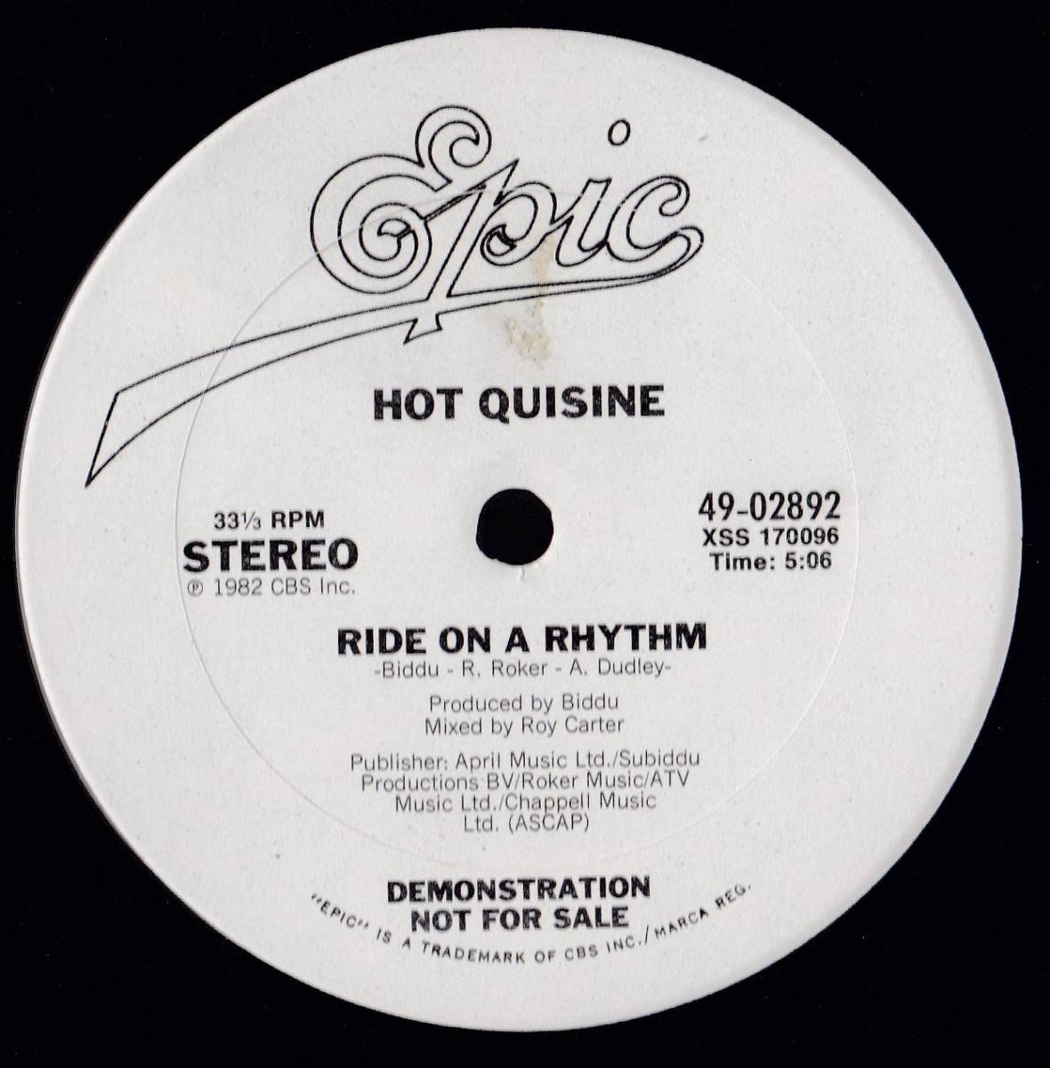 ダンクラ12inch★HOT QUISINE / Ride on a rhythm★Epic★拍卖