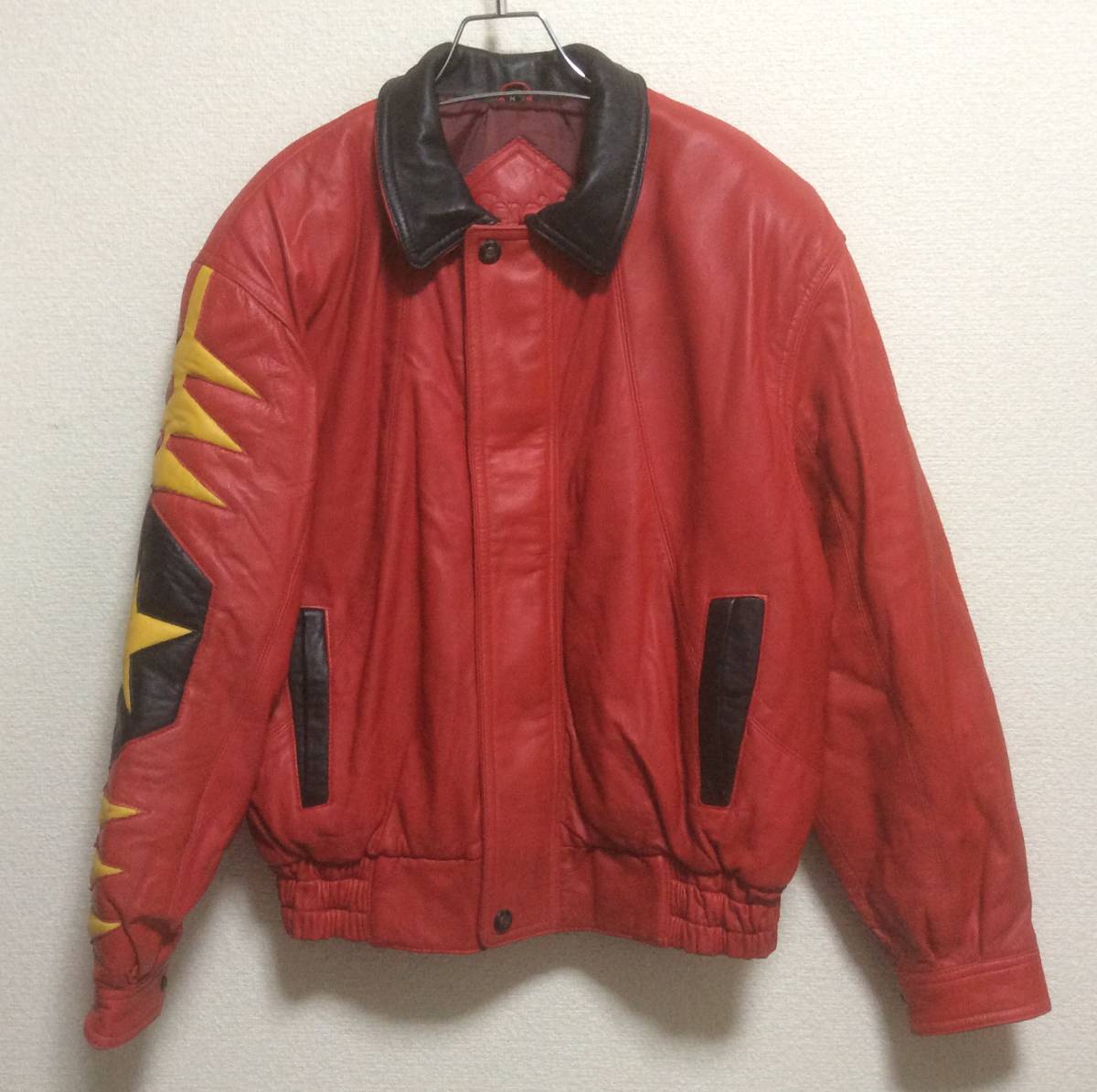 激レア INSPECTED BY Cencini 羊の革 レザー ライダース スター フラッグ ビンテージ Golden Bear Mサイズ拍卖