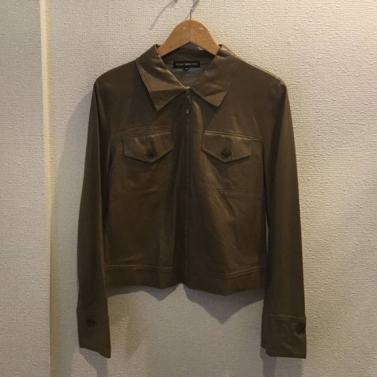 フォクシーニューヨーク FOXEYNY レザージャケット40/ブルゾン拍卖