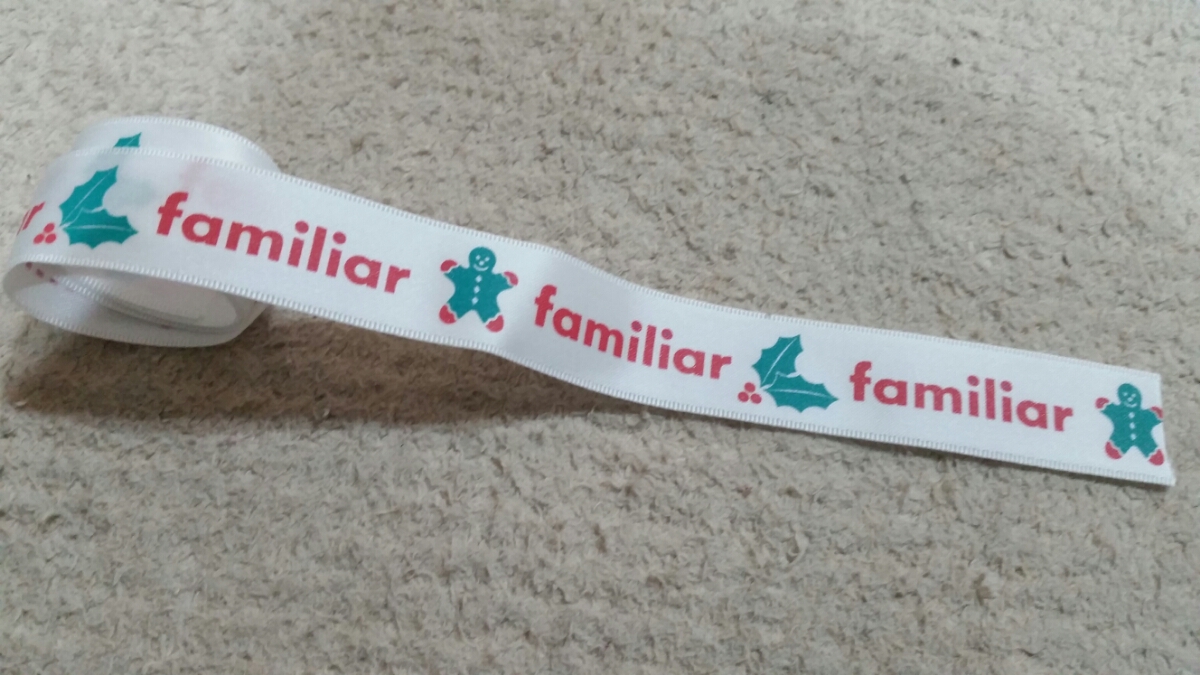 familiar ファミリア クリスマス柄リボン 長さ57cm クリスマスプレゼント プレゼント用リボン ハンドメイド拍卖