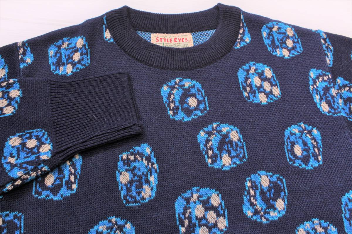 YW08東洋40(L)スタイルアイズ ダイス セーター クルーネック ロカビリー サイコロSTYLE EYES拍卖