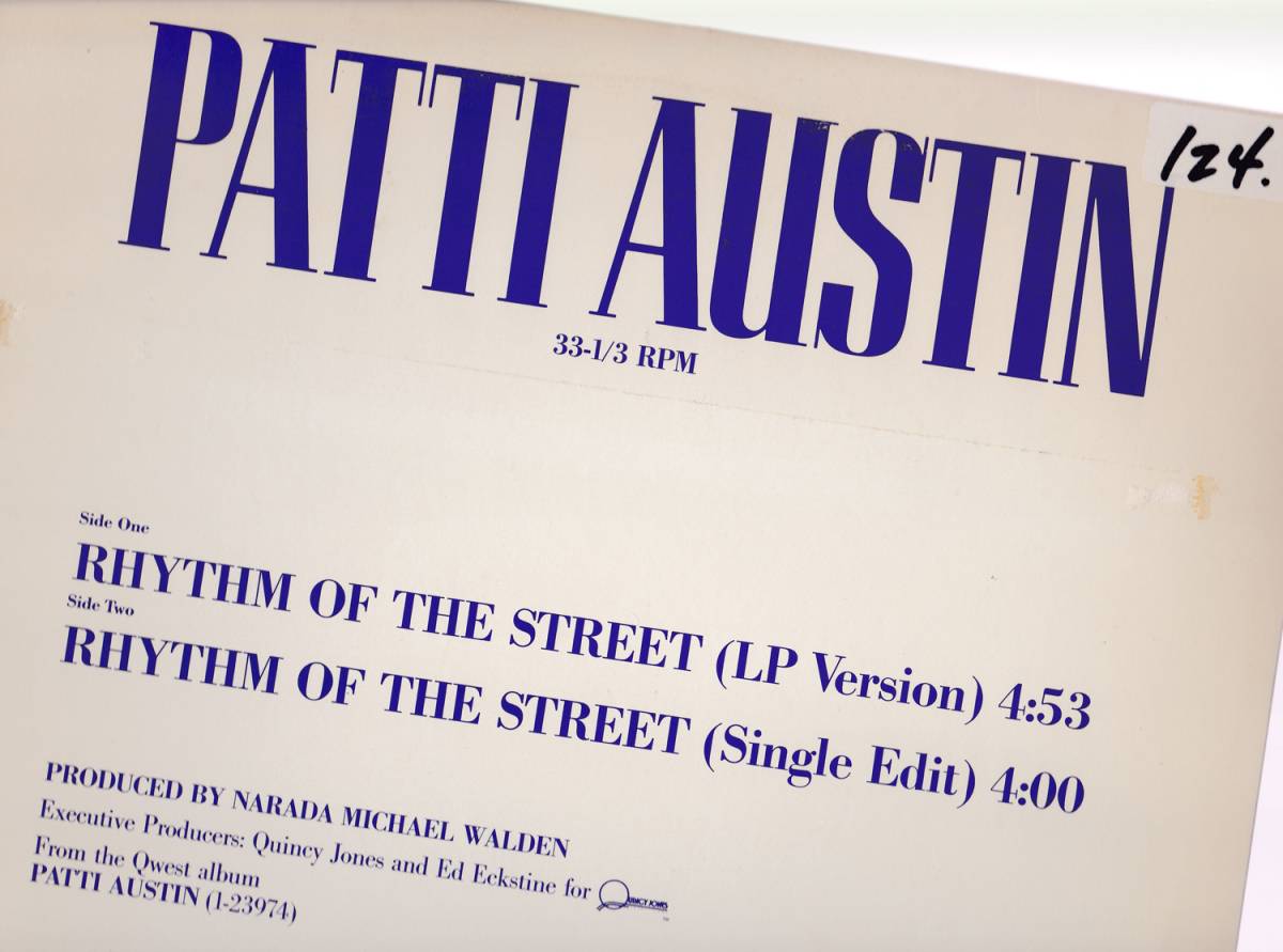 ダンクラ12inch★PATTI AUSTIN / Rhythm of the street★picture sleeve・Quest★拍卖