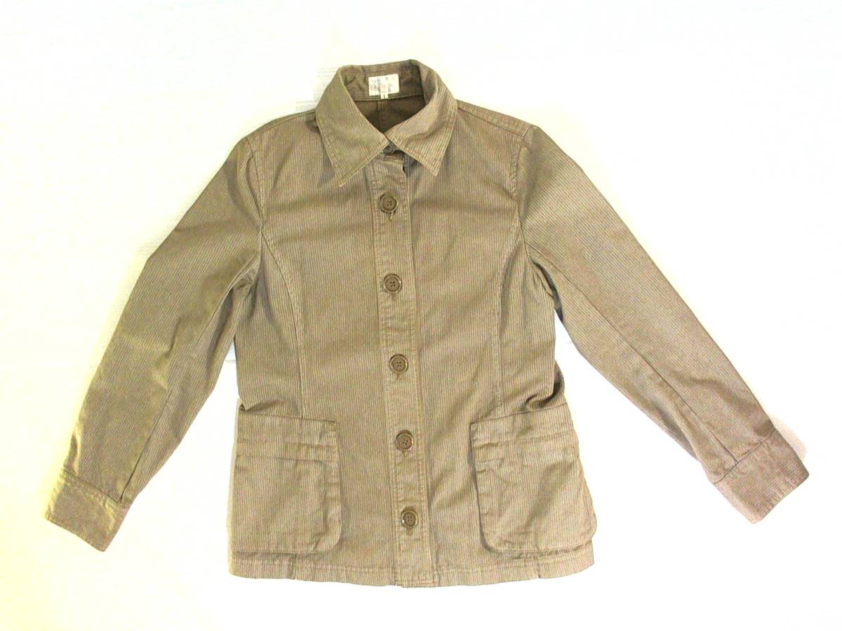 ☆タケオキクチ【TK★TAKEO KIKUCHI】コットン ジャケット 1 焦げ茶系 細ストライプ クリックポスト可拍卖