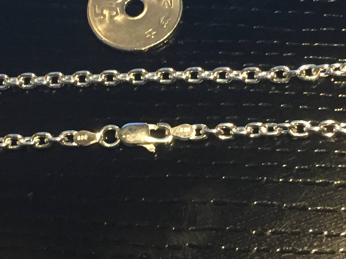 ◎送料無料 SV925 刻印有 太めⅡ あづき45cm 3.5ミリ幅 (A100-45)拍卖