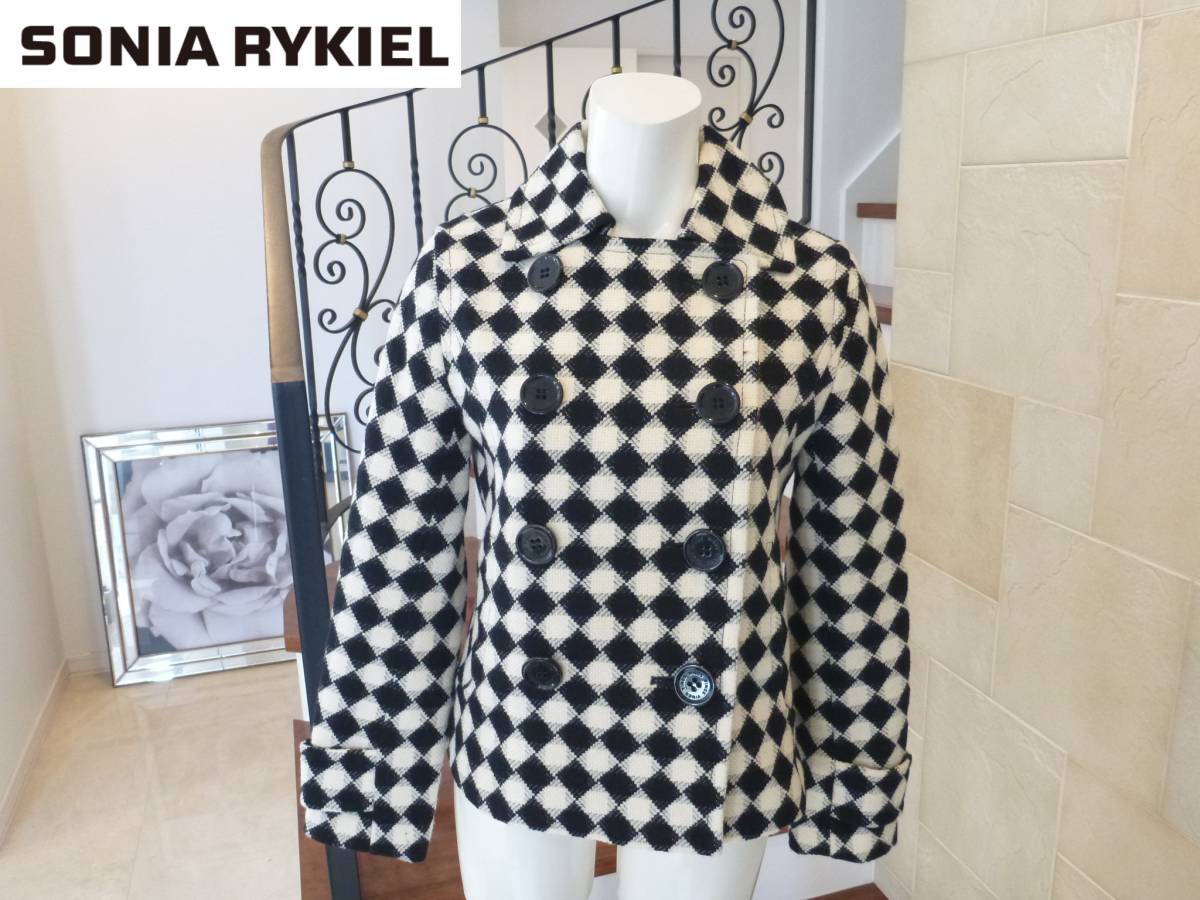 美品 4万SONIAソニア リキエル(Sonia Rykiel)★ 黒×白 ジャケット 32 S相当拍卖