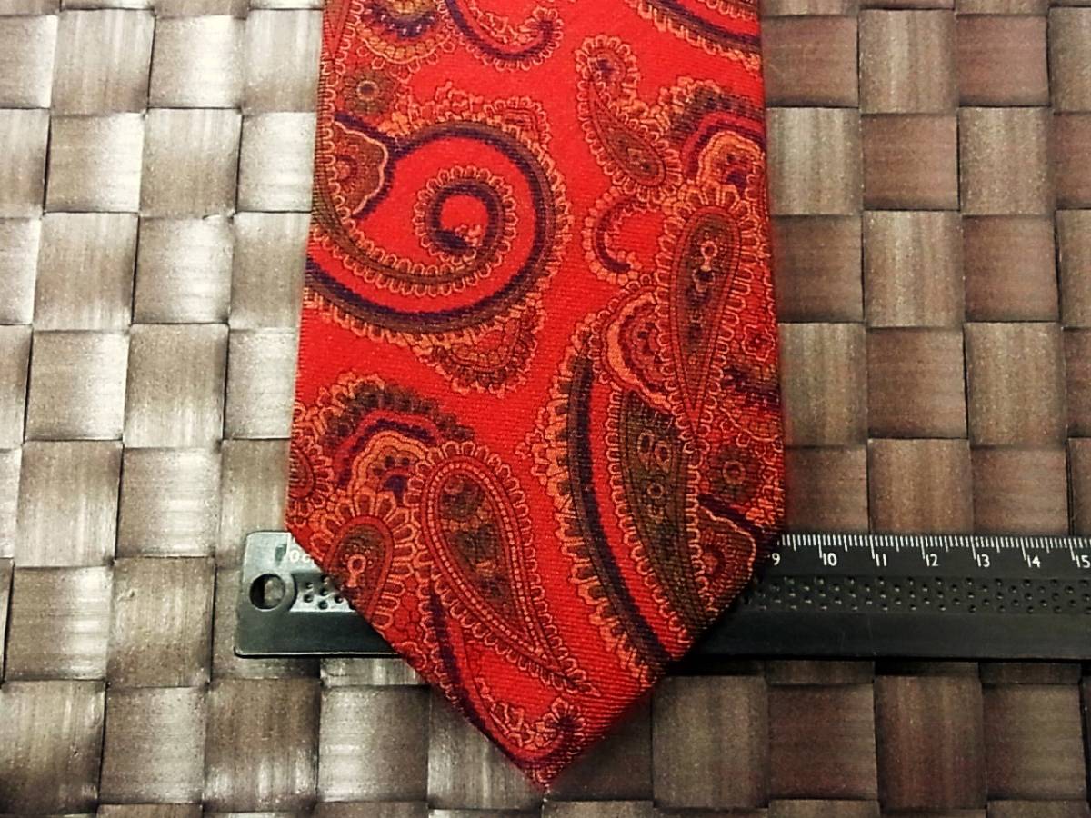 yW0404【人気ウール50%】良品St,j.s.c.【ペイズリー】ネクタイ拍卖