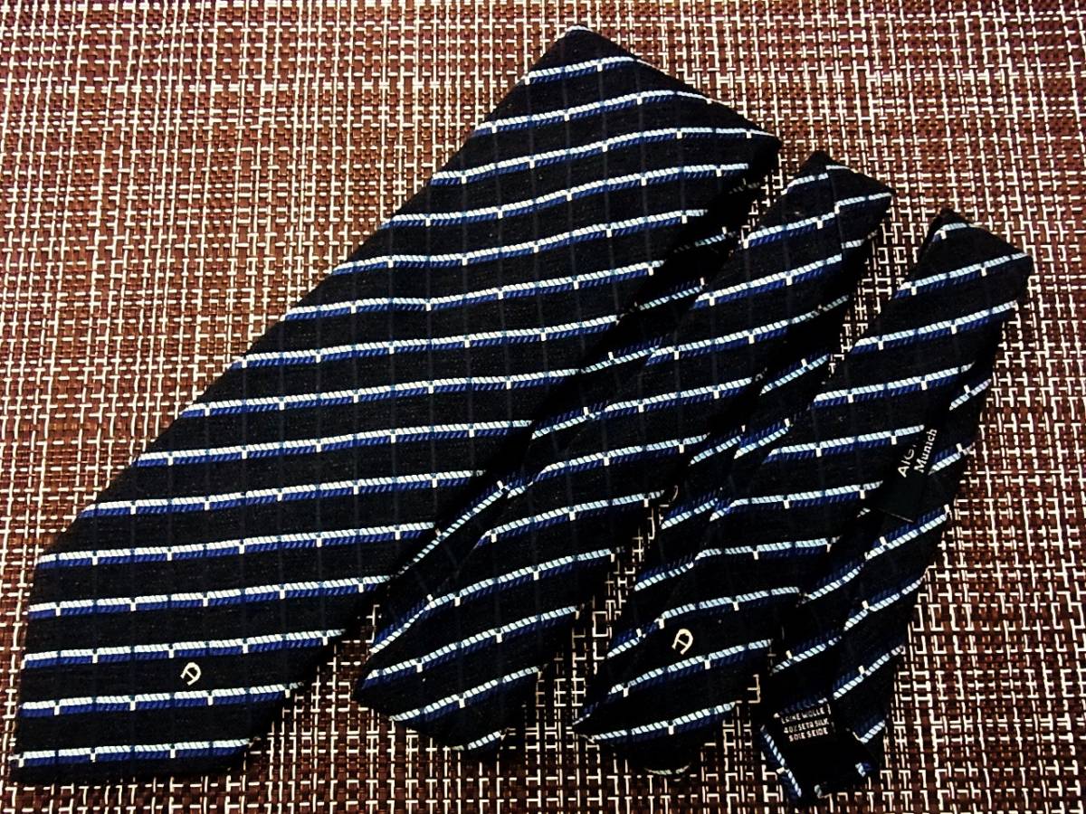 ・ω・ ★SALE★3045■ アイグナ-【ウール地】ロゴ/ネクタイ拍卖