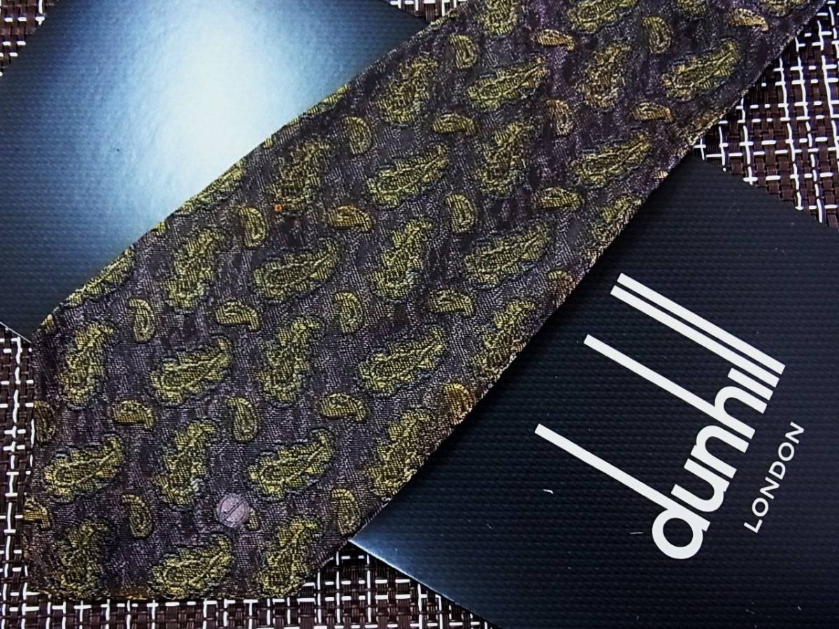 ・ω・ ★SALE★3076■ ダンヒル【ロゴ/ペイズリー】ネクタイ♪拍卖