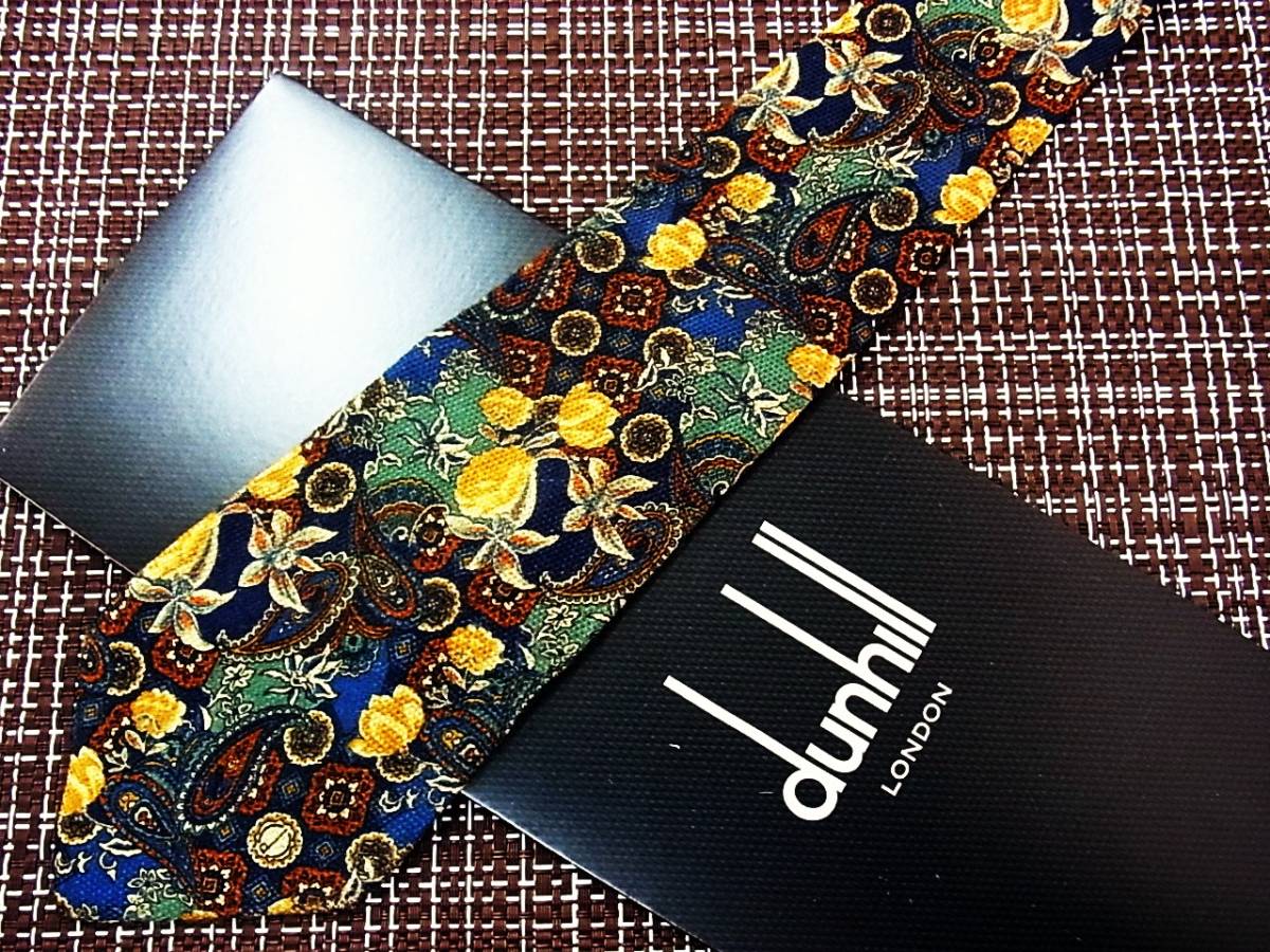 ・ω・ ★SALE★3137■ダンヒル【dunhill】~花・ペイズリー~ネクタイ♪拍卖