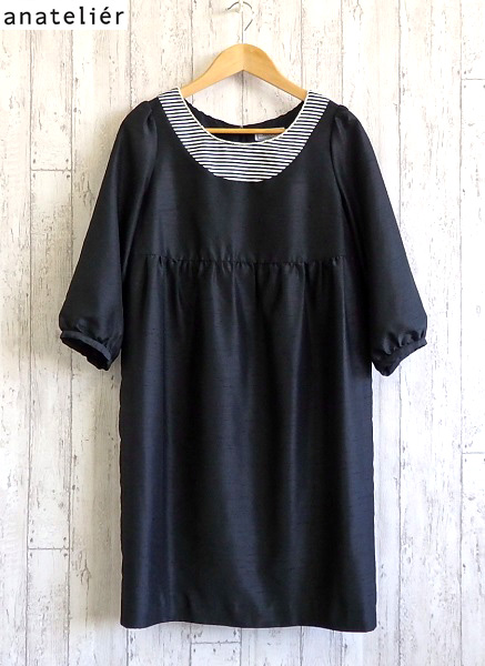 即決★アナトリエ★ワンピース 36 パール 黒 美品♪ レディース☆拍卖