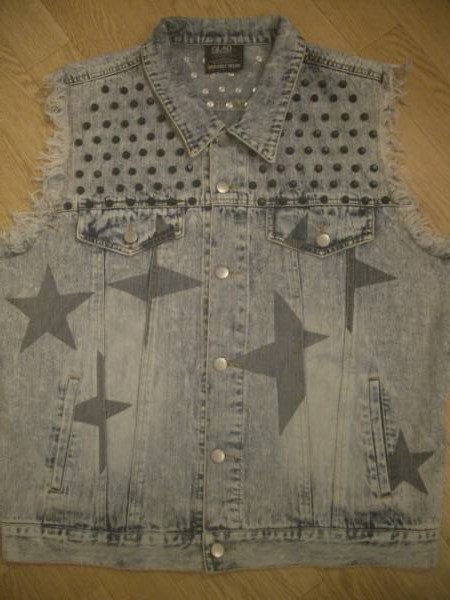 即決☆未着☆ glad news グラッドニュース STARスタッズ デニム ベストJK♪L位拍卖