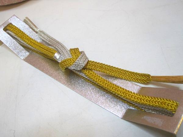 ■大阪 堺市 引き取り歓迎!■新品■閉店出品!正絹/帯締め ゴールド&シルバー 京乃組紐■定形外\140-★拍卖
