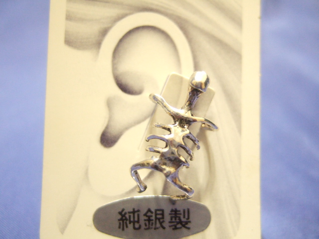横浜最新 925SILVER 💀銀イヤーカフ がい骨 17ミリ 送料220円ξgpiξξ22s拍卖