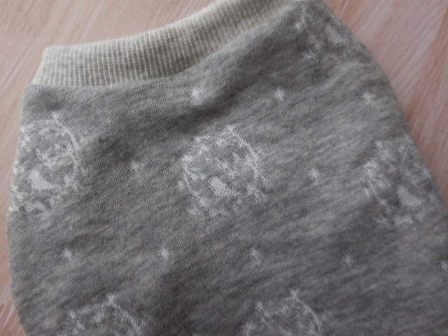 【S】小鳥グレー 秋冬キルトニット 小型犬犬服ドッグウエアハンドメイド拍卖