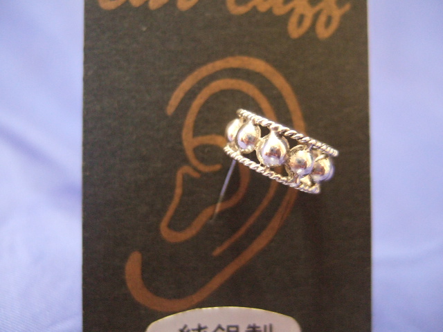 横浜最新 925SILVER ♪銀イヤーカフ 丸玉模様6ミリ 送料220円ξgpiξξ34s拍卖