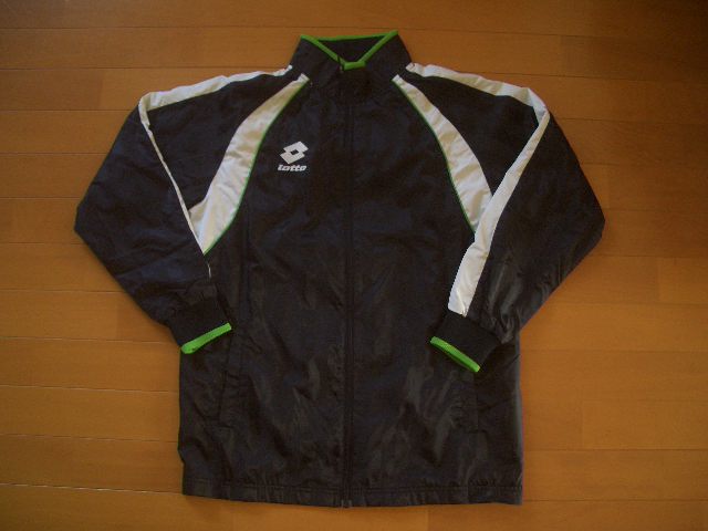 ロットLotto★裏地付ウインドブレーカー★160★黒緑★USED☆美品【即決】拍卖