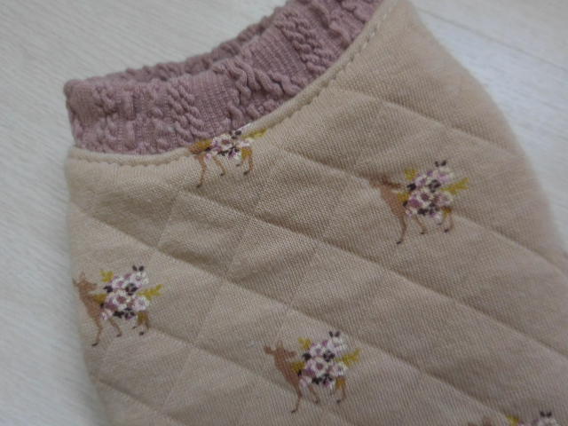 【3S】SALE バンビベージュ秋冬キルトニット 小型犬犬服ドッグウエアハンドメイド拍卖