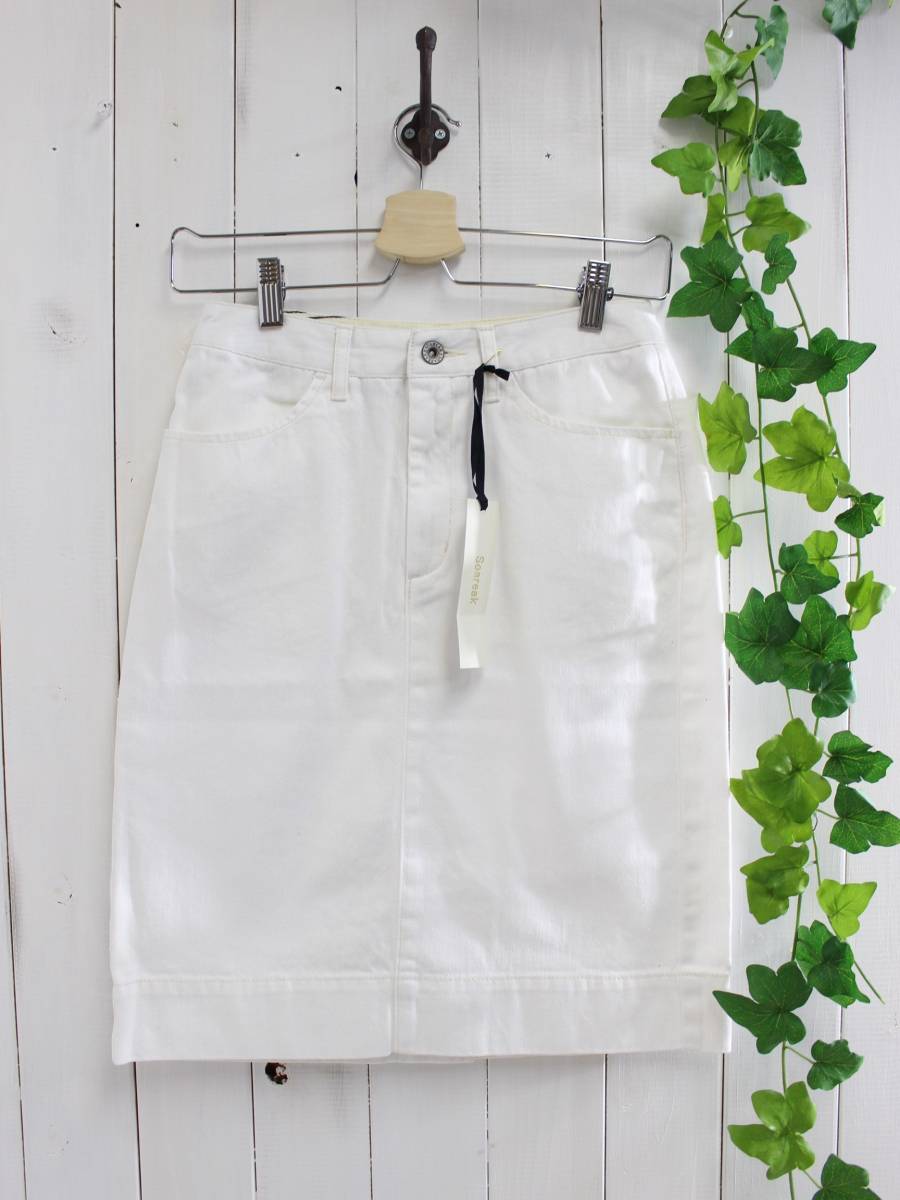 新品*Soareak ソアリーク*ホワイトデニムタイトスカート 36(S)定価11000円拍卖