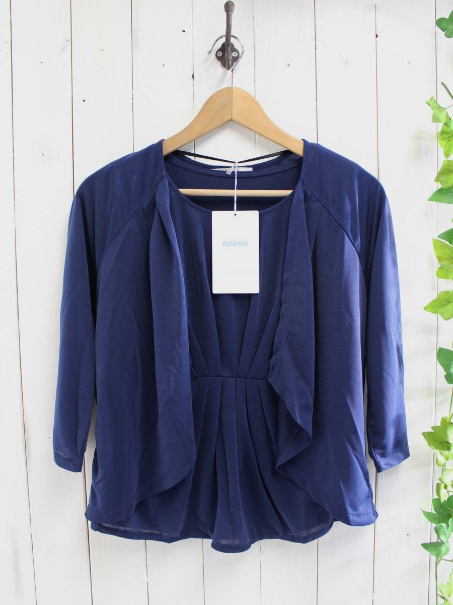 新品*PLARAPA プララパ*タックドレープアンサンブル ブラウス+カーディガンセット(38)*拍卖