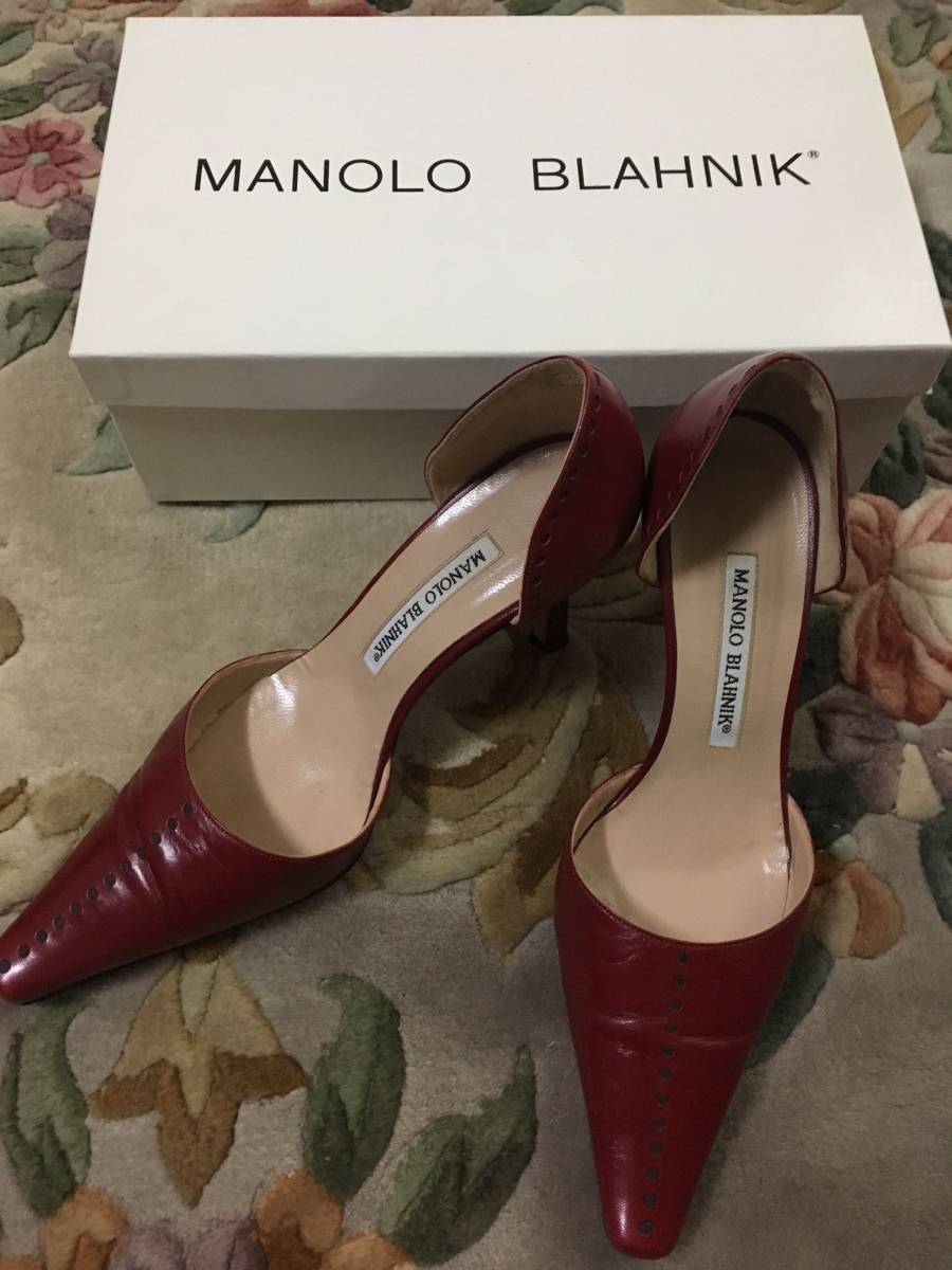 マノロ manolo ワインレッド・ヒール!35.5 大人可愛♪素敵です!拍卖