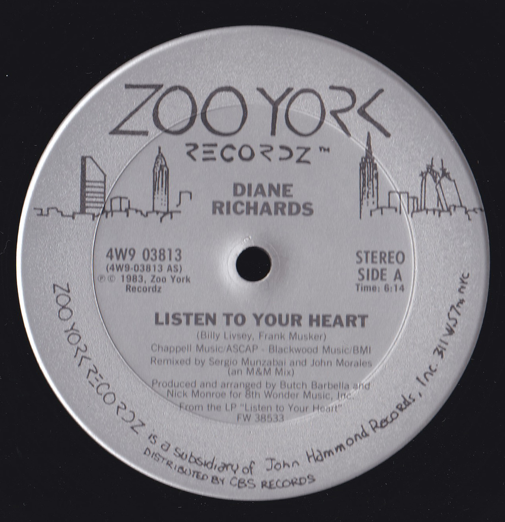 ダンクラ12inch★DIANE RICHARDS / Listen to your heart★Zoo york★拍卖