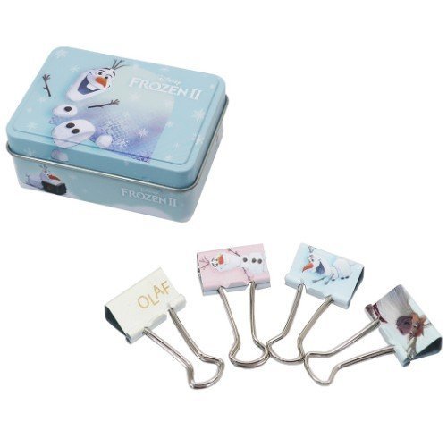 @【即決】◆アナと雪の女王2 FROZENⅡ オラフ◆缶入りWクリップ ダブルクリップ 8個入 4柄×2個 文具 キャラクター // DZ-81017拍卖