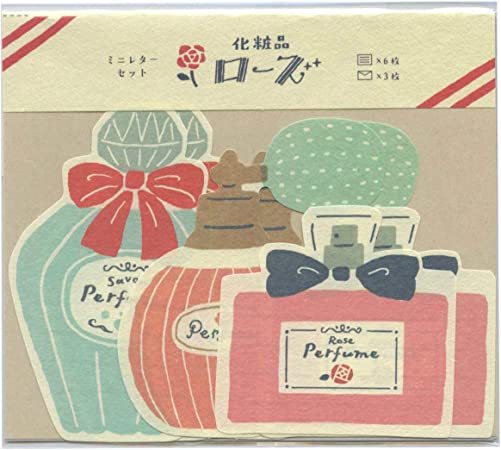 【即決】◆レトロ ミニレターセット(化粧品ローズ)◆ダイカット 便箋x6枚 封筒x3枚 昭和レトロ 古川紙工 手紙 メッセージ // LT431拍卖