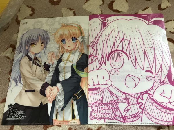 d104クリアファイル key 15th fes 15周年イベント 立華かなで Angel Beats くじ  2枚セット拍卖