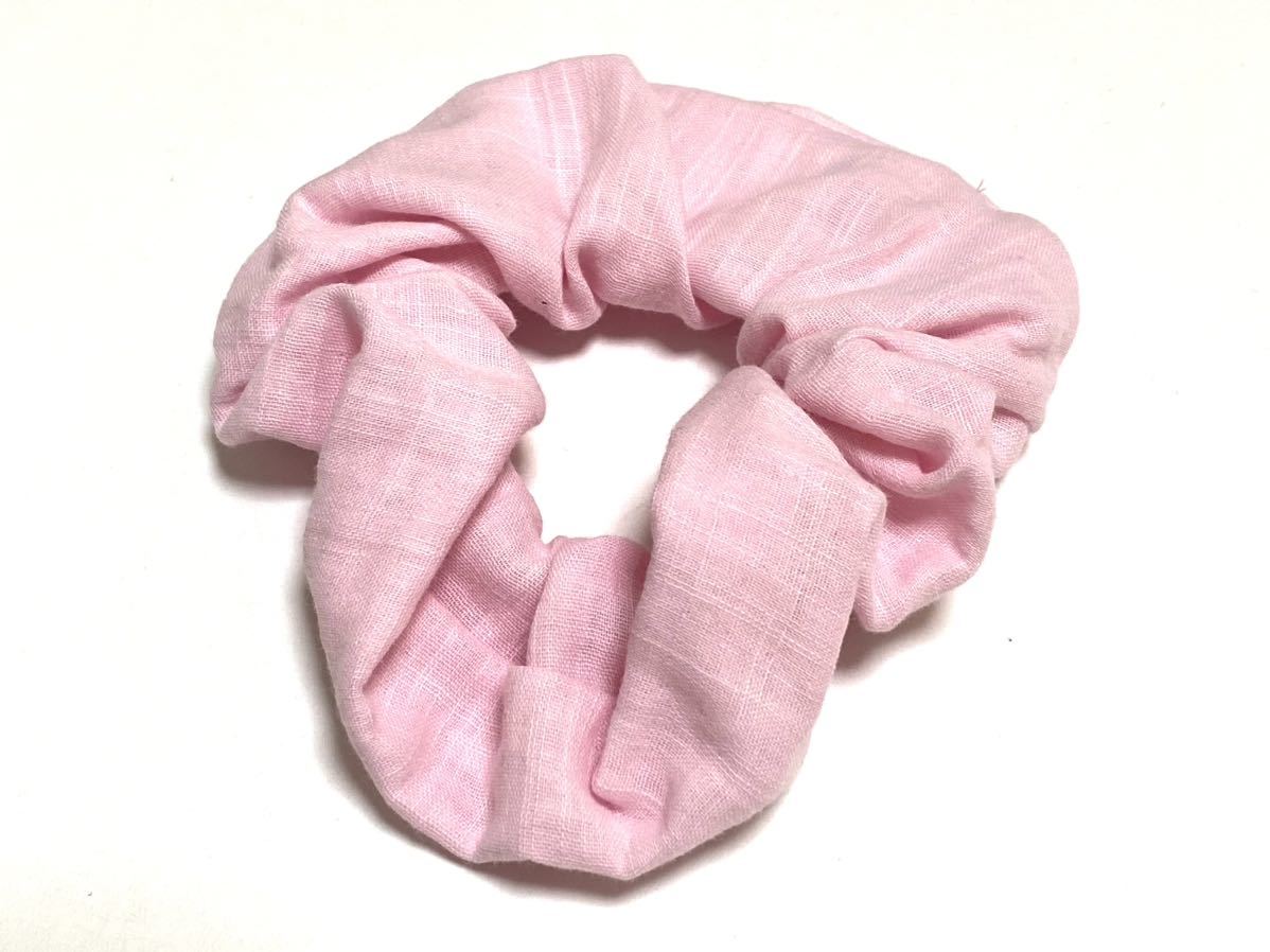 ハンドメイド★シュシュ wガーゼ ピンク(288)値下げ拍卖