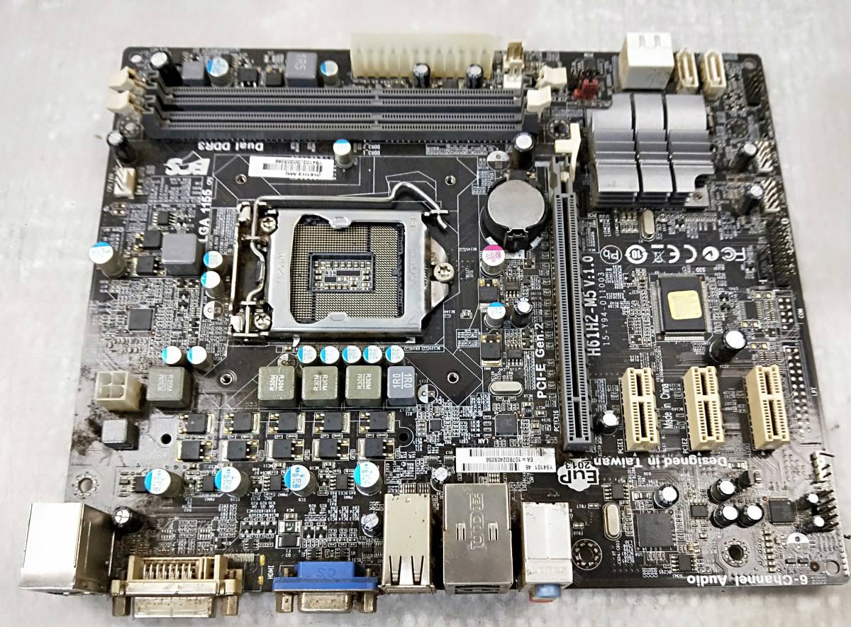 【中古パーツ】BIOS確認のみ、H61H2-M5 V:1.0 マザーボード IOパネル LGA1155 ■MB2050拍卖