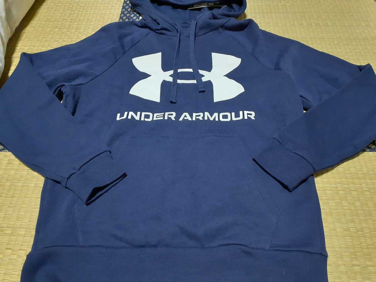 【新品】アンダーアーマー 裏フリースパーカートレーナー XL 紺拍卖