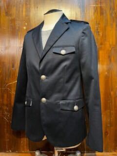 K681 メンズ ジャケット SISLEY シスレー ネイビー 紺 無地 エポーレット ミリタリー テーラード 2B 2釦 小さいサイズ / S (8)拍卖