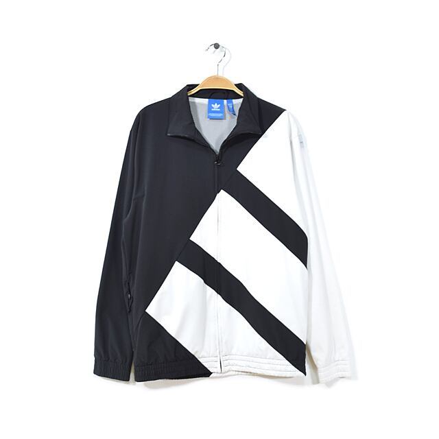 【送料無料】 adidas アディダス EQT EQUIPMENT ADV/91-17 ビッグパフォーマンスロゴ 白黒 モノトーン ナイロンジャケット M @CK0038拍卖