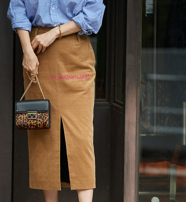 IENA/イエナ ◆ 新品タグ付 "太コールタックスカート" ベージュ38 ◆拍卖