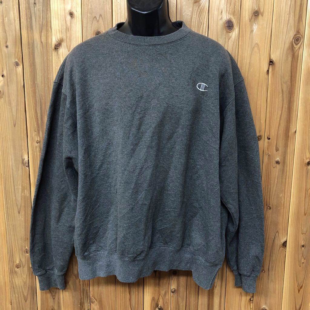Champion◇チャンピオン /メンズ3XL 大きいサイズ スウェット トレーナー トップス 裏起毛 グレー リブ袖 アメカジ スポーツ USA古着拍卖