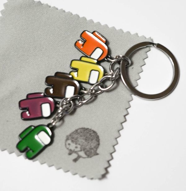 アモングアス キーホルダー 金属 amongus 橙黄 ストラップ キーリング拍卖