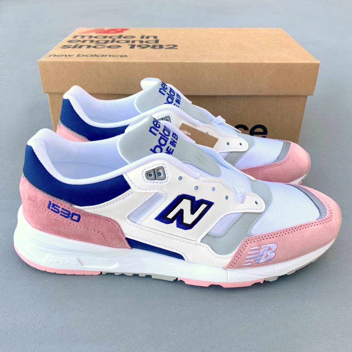 海外限定 UK製 NEW BALANCE M1530WPB WHITE×PINK×BLUE US8.5D 26.5cm 新品 イギリス英国製 30TH M1500 ホワイト×ピンク×ブルー×グレー拍卖