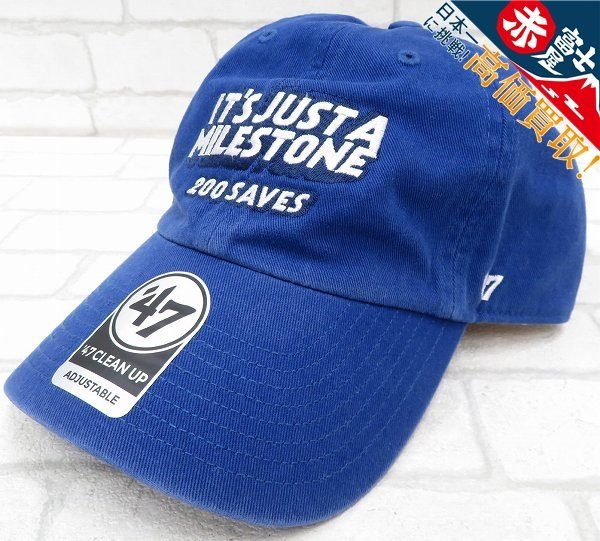 1H5909/未使用品 47BRAND 横浜DeNAベイスターズ 山﨑康晃選手 IT'S JUST A MILESTONE 200セーブ記念 アジャスタブルキャップ 47ブランド拍卖