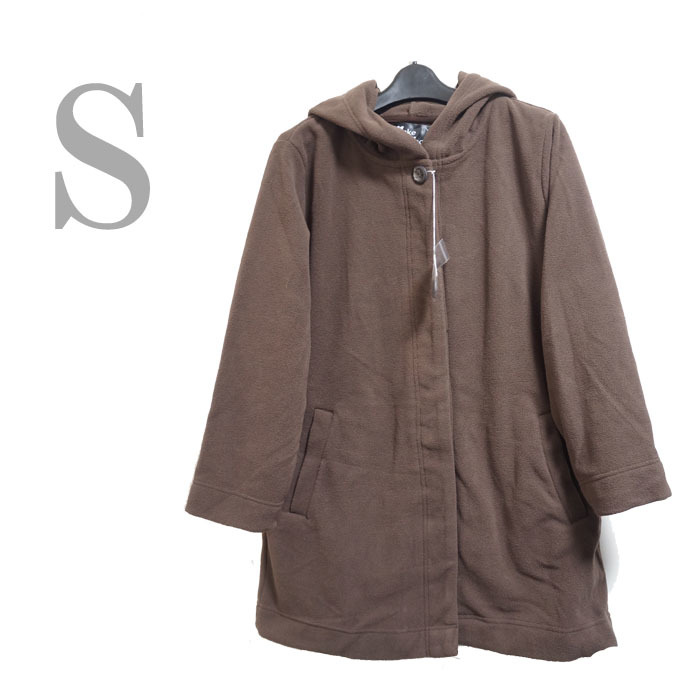 ●新品/フリース/コート/フード付き/S/コーディガン/ブラウン系/レディース●f9187拍卖