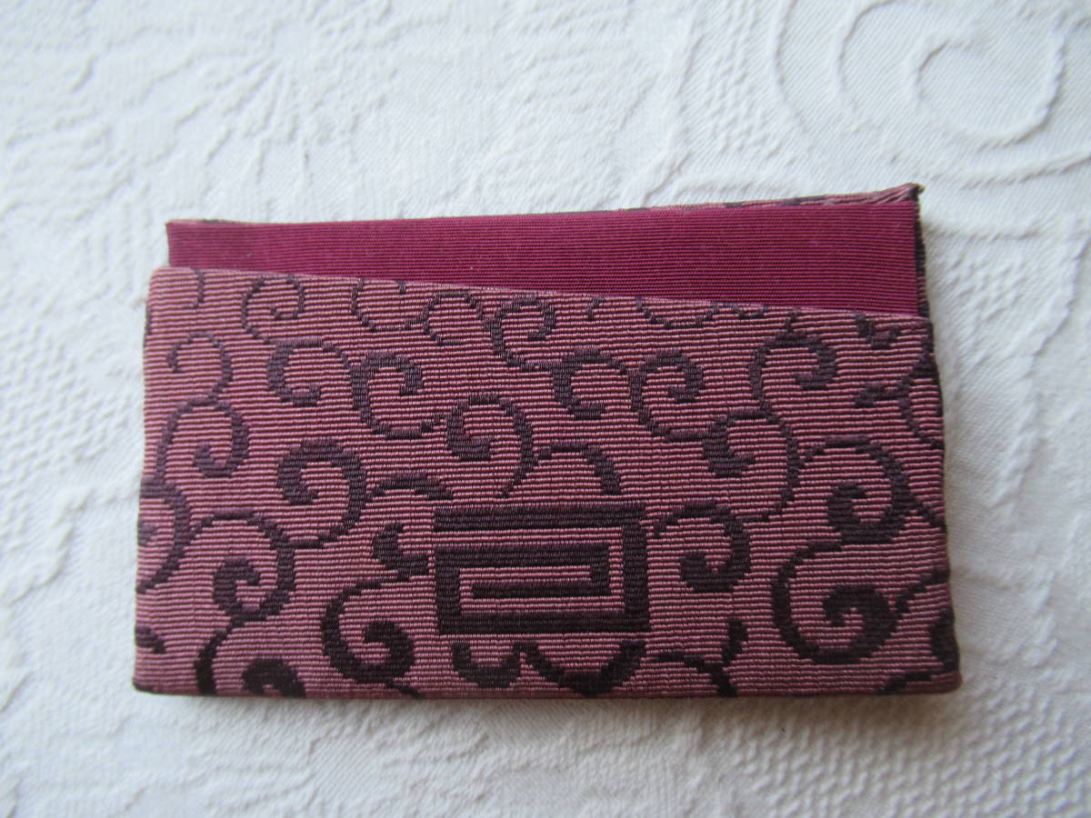 手作り 金襴カードケース 定期入れ 保険証入れ (うす紫地に紫)拍卖